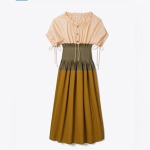 Colorblock Poplin Dress